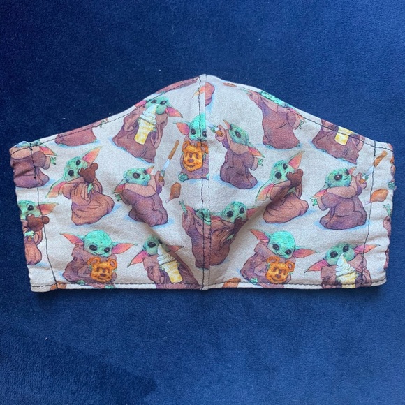 Handmade Baby Yoda Disneyland Star Wars Face Mask - Picture 2 of 4